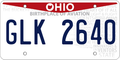 OH license plate GLK2640