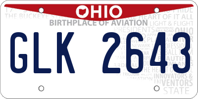 OH license plate GLK2643