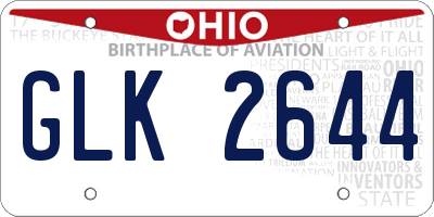 OH license plate GLK2644
