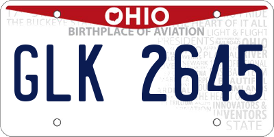 OH license plate GLK2645