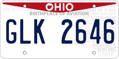 OH license plate GLK2646