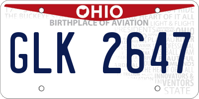 OH license plate GLK2647