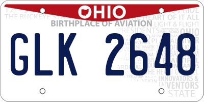 OH license plate GLK2648