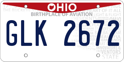 OH license plate GLK2672
