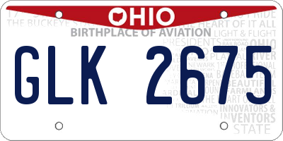 OH license plate GLK2675