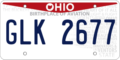 OH license plate GLK2677