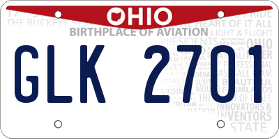 OH license plate GLK2701