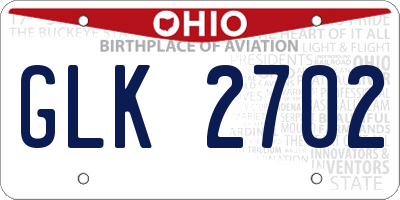 OH license plate GLK2702