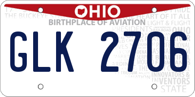 OH license plate GLK2706
