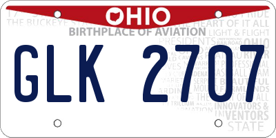 OH license plate GLK2707