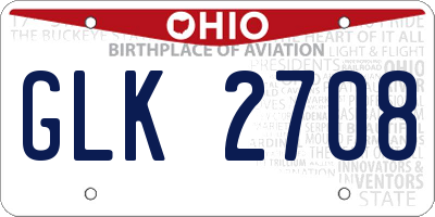 OH license plate GLK2708