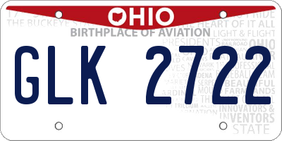 OH license plate GLK2722