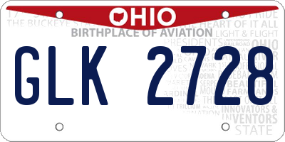 OH license plate GLK2728