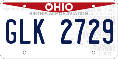 OH license plate GLK2729