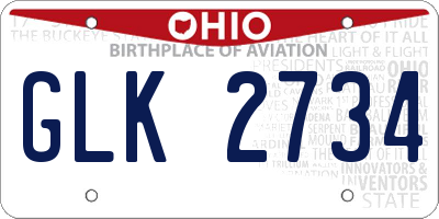 OH license plate GLK2734