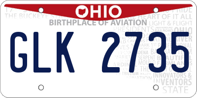 OH license plate GLK2735