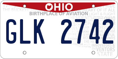 OH license plate GLK2742