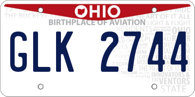 OH license plate GLK2744