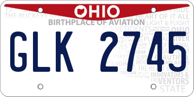 OH license plate GLK2745