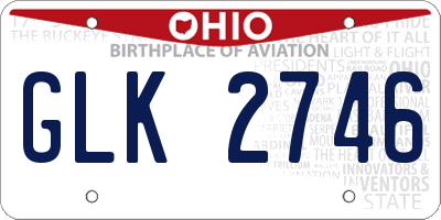OH license plate GLK2746