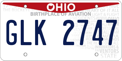 OH license plate GLK2747