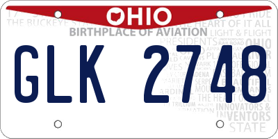 OH license plate GLK2748