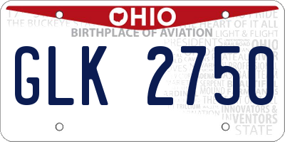 OH license plate GLK2750
