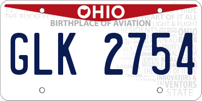 OH license plate GLK2754