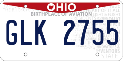 OH license plate GLK2755