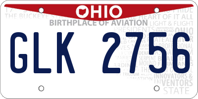 OH license plate GLK2756