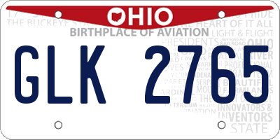 OH license plate GLK2765