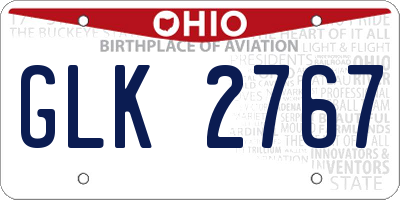 OH license plate GLK2767