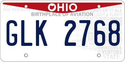 OH license plate GLK2768