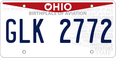OH license plate GLK2772
