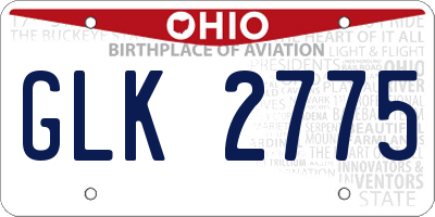 OH license plate GLK2775