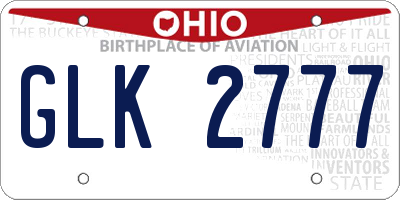 OH license plate GLK2777