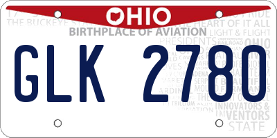 OH license plate GLK2780