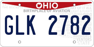 OH license plate GLK2782