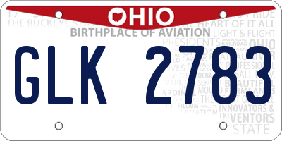 OH license plate GLK2783