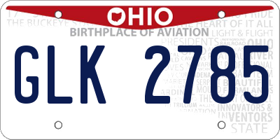 OH license plate GLK2785