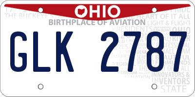 OH license plate GLK2787