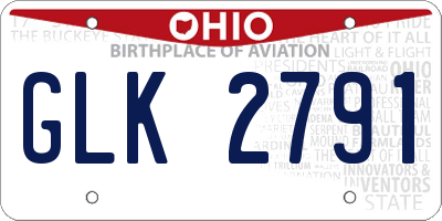 OH license plate GLK2791