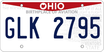 OH license plate GLK2795