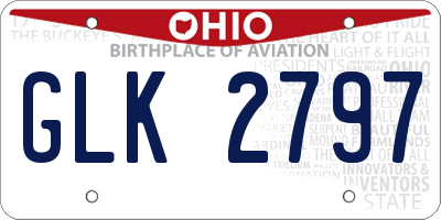 OH license plate GLK2797