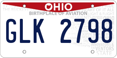 OH license plate GLK2798