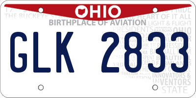 OH license plate GLK2833