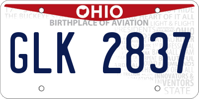OH license plate GLK2837