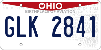 OH license plate GLK2841