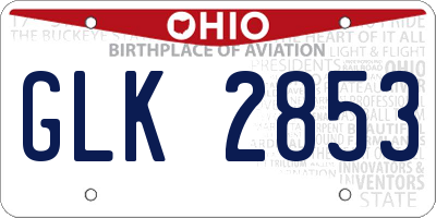 OH license plate GLK2853