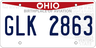 OH license plate GLK2863